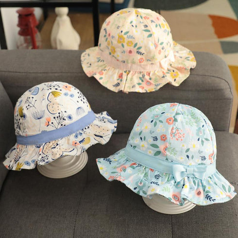 Girl's Thin Flower Fisherman Hat, Circumference 18-22 in